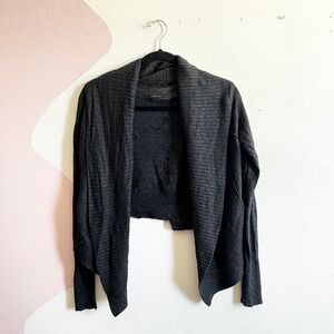 Allsaints Spitalfields Cardigan Women's Sz 12 Gray Cozy Casual Asymmetrical